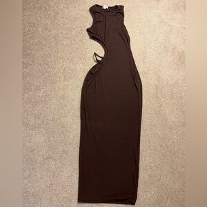 Superdown Brown Sleeveless Cutout Dress